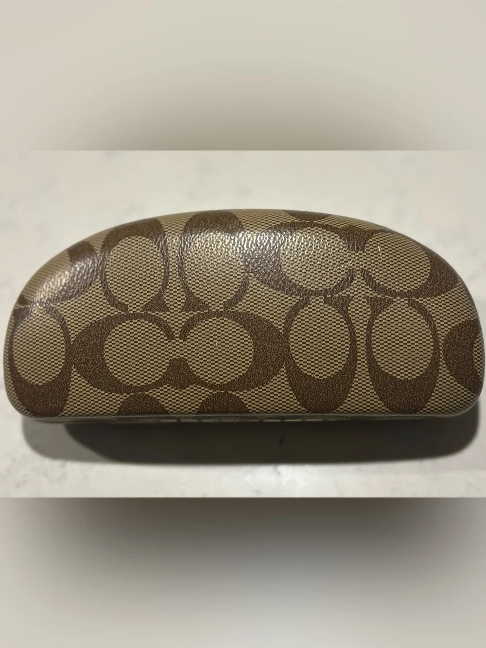 Coach Brown Signature C Monogram Eyeglass Case